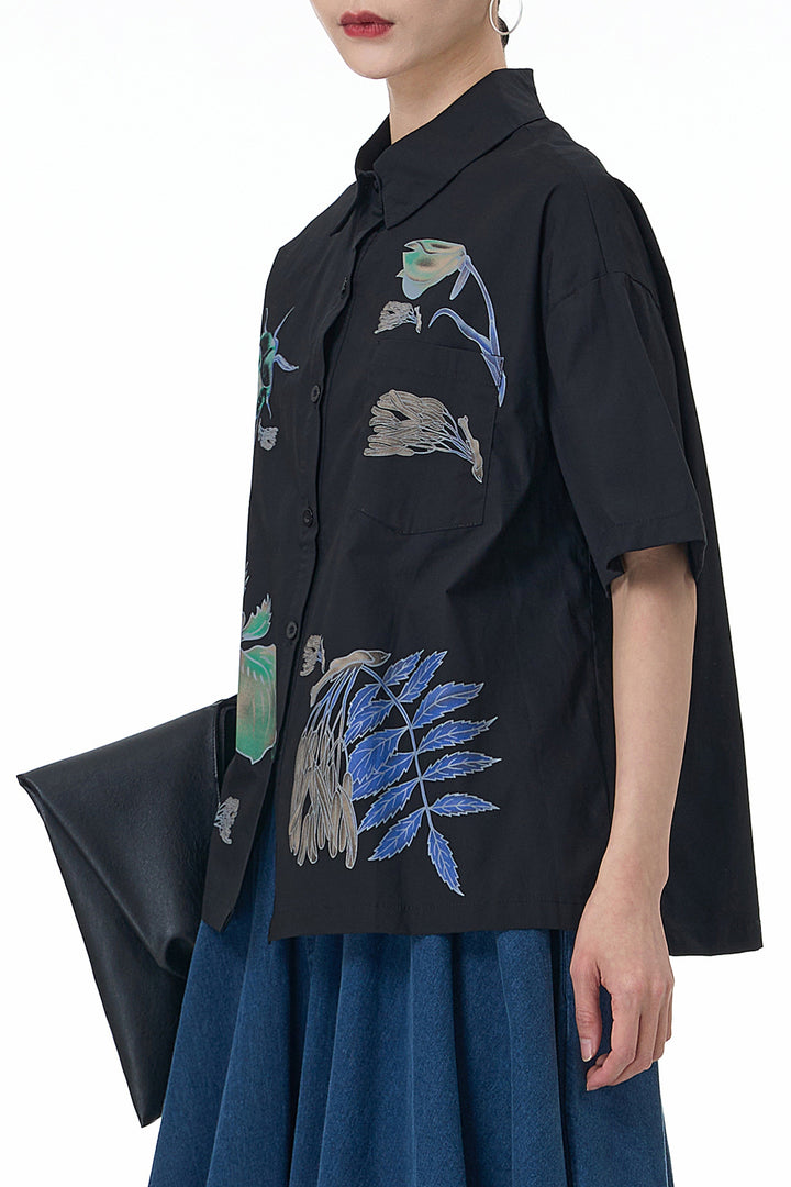 Mila Black Printed Shirt