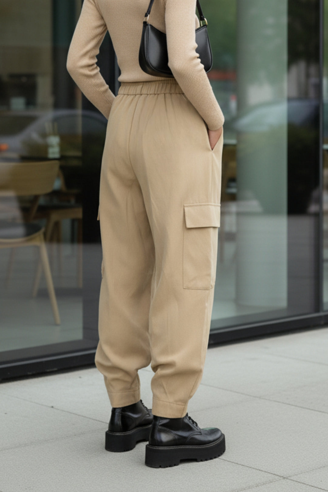 Creamy Yellow Balloon Cargo Pants