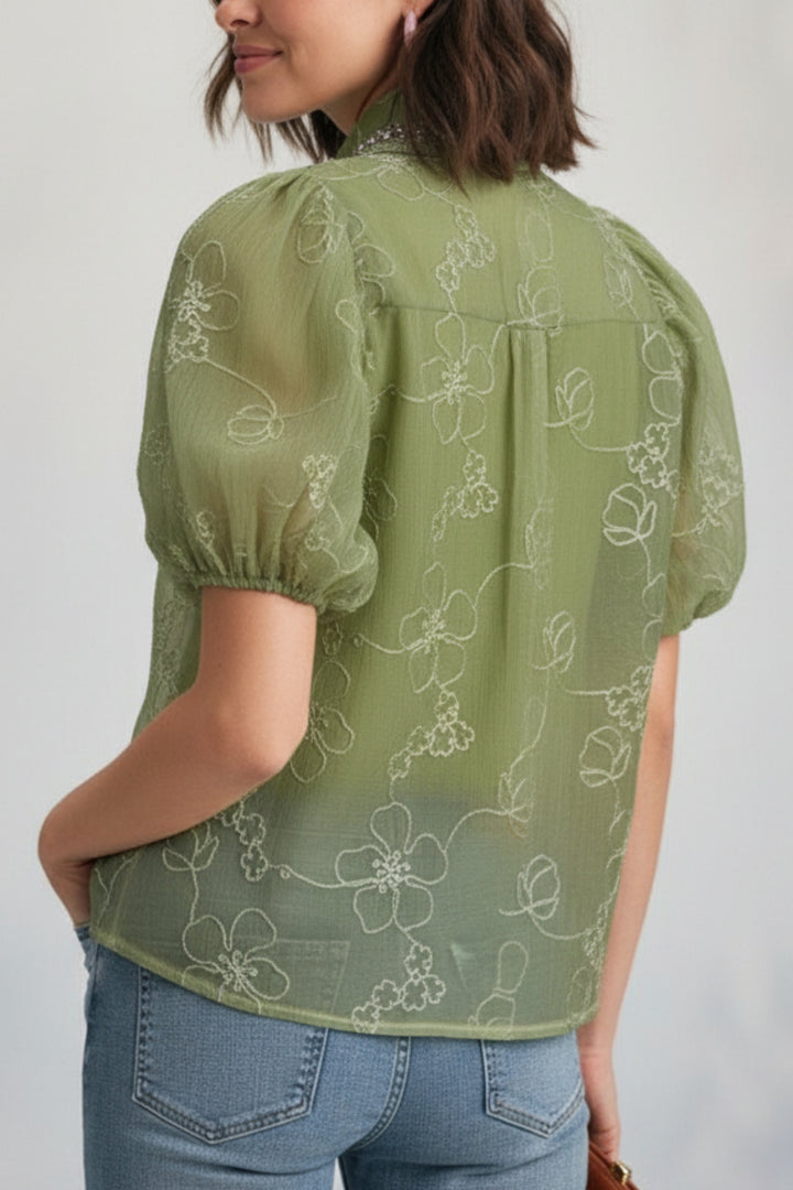Limey Green Embroidered Shirt