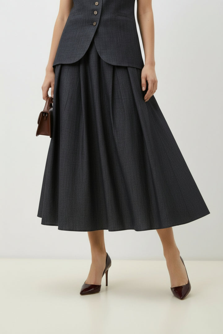 Denim Waistcoat Skirt Co-ord Set