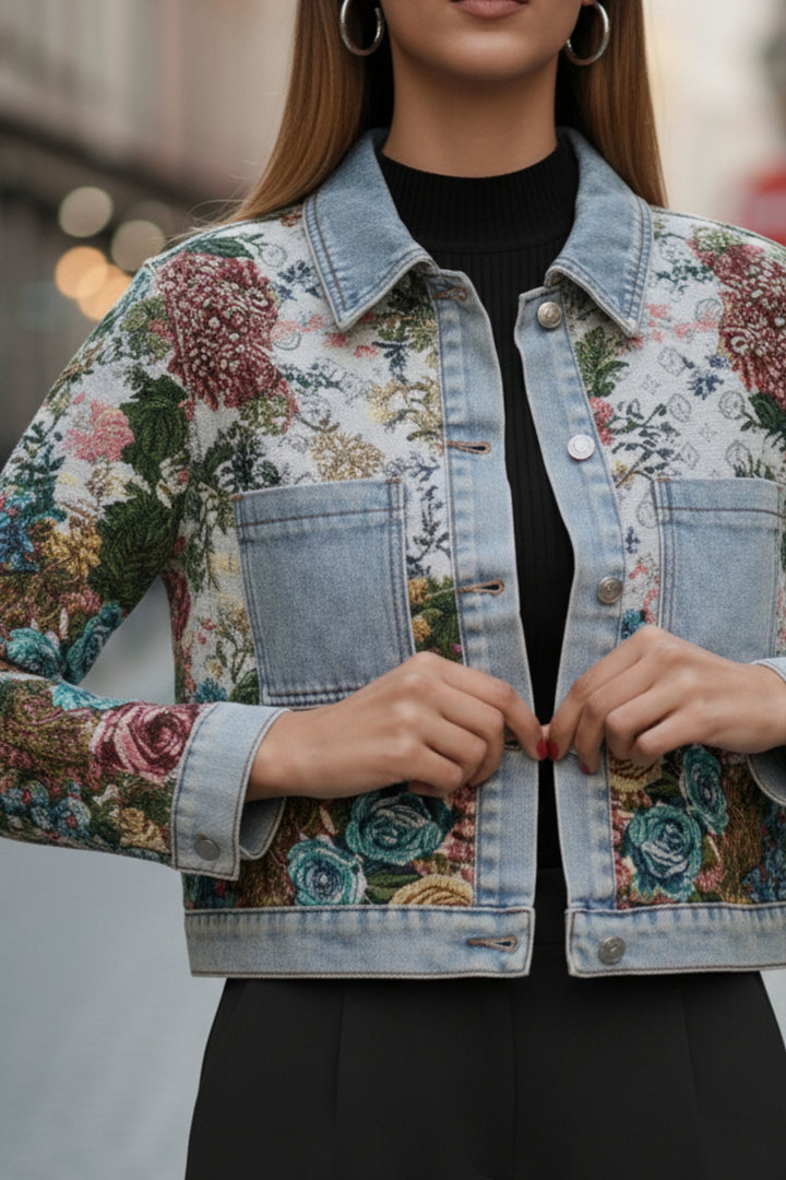 Floral Woven Breeze Denim Jacket