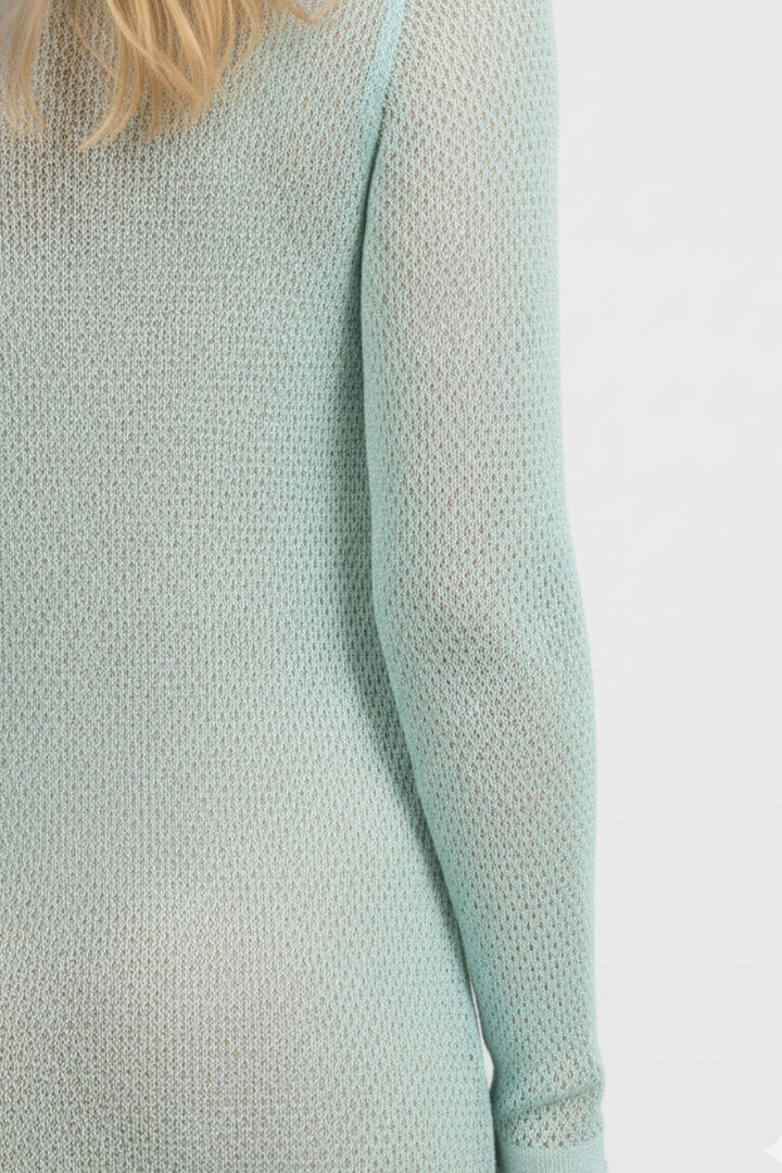 Minty Blue Crochet Knit Dress