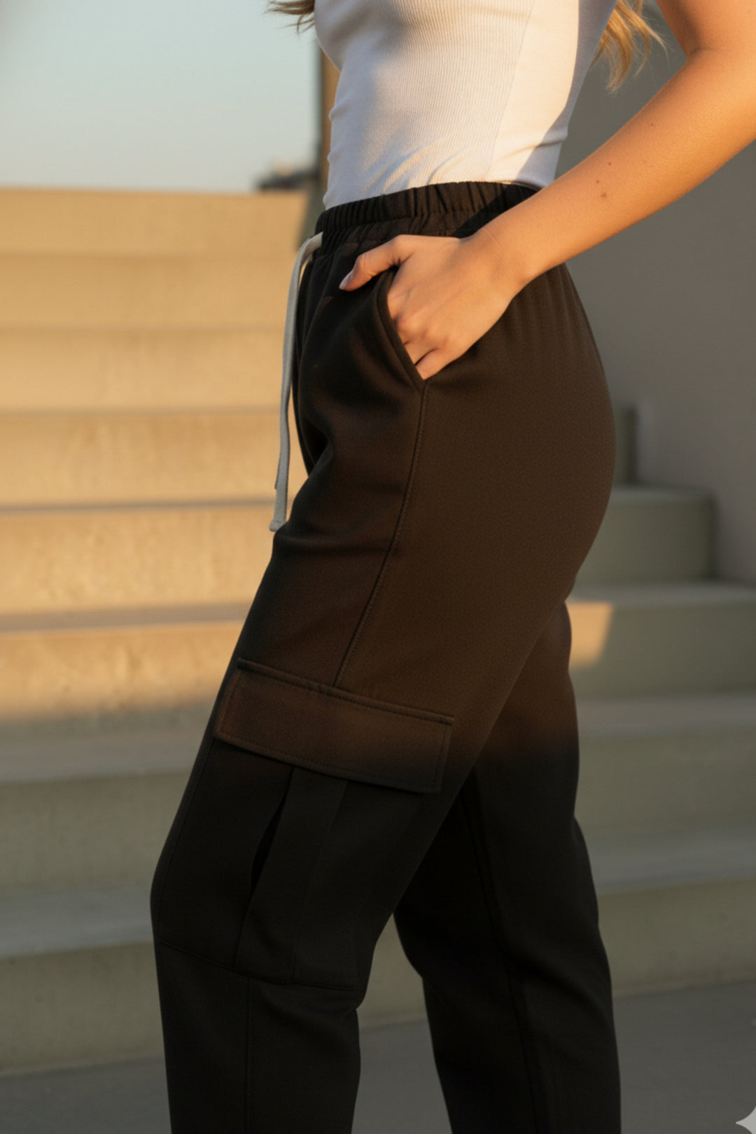 Jet Black Balloon Cargo Pants