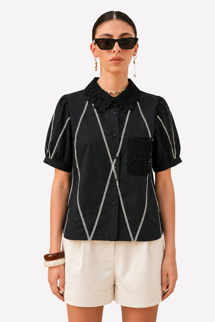 Black Swan Crochet Shirt