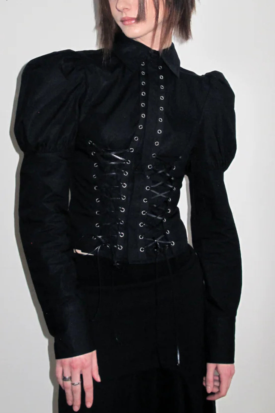 Grunge Black Tie-up Shirt