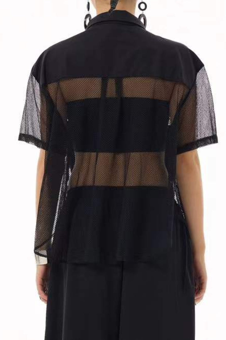 Half sleeves in sheer mesh