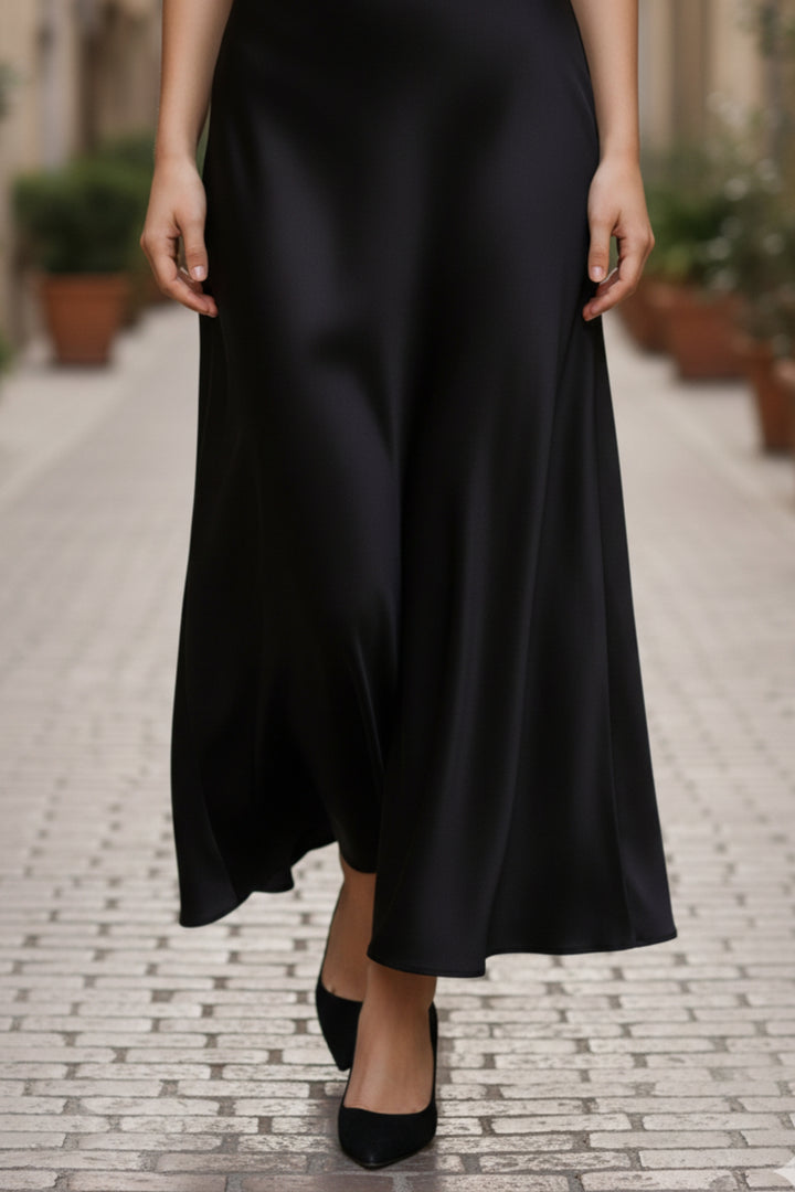 Augusta Black Satin Co-ord Set