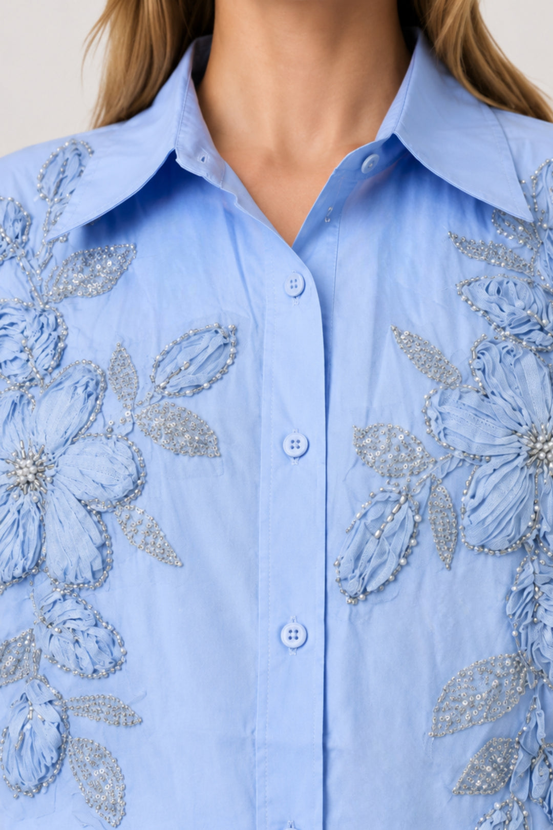 Sky Floral Oversized Shirt