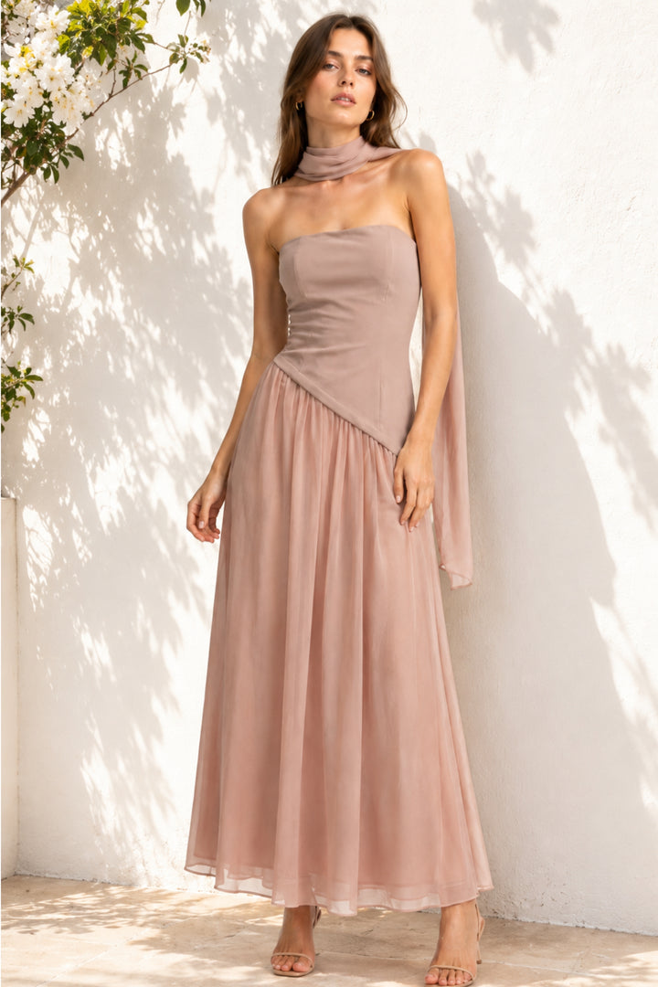 Pink Aura Strapless Dress
