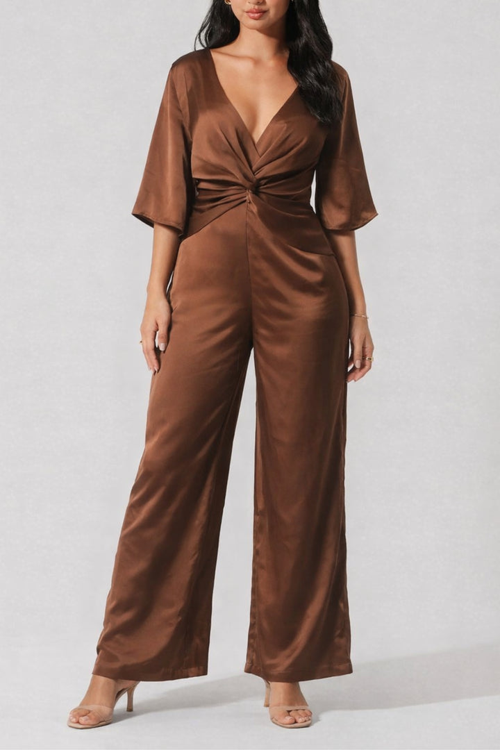 The Eve Jumpsuit In Walnut Brown