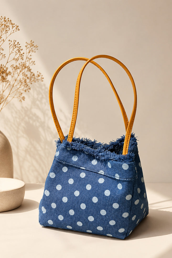 Polka Denim Belle Bag