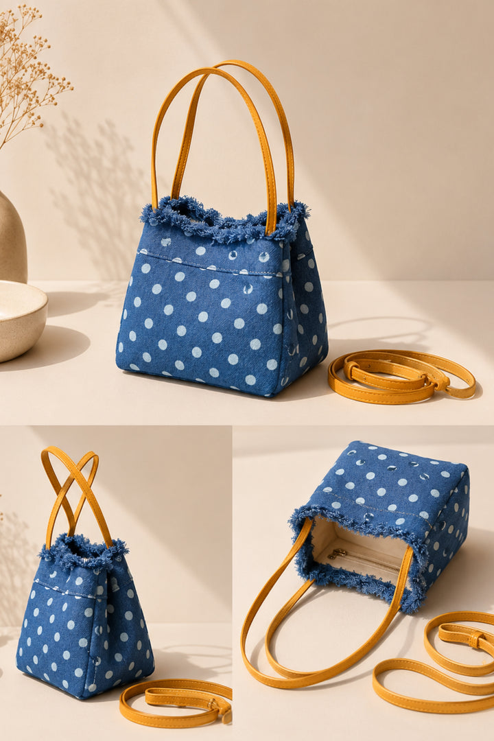 Polka Denim Belle Bag