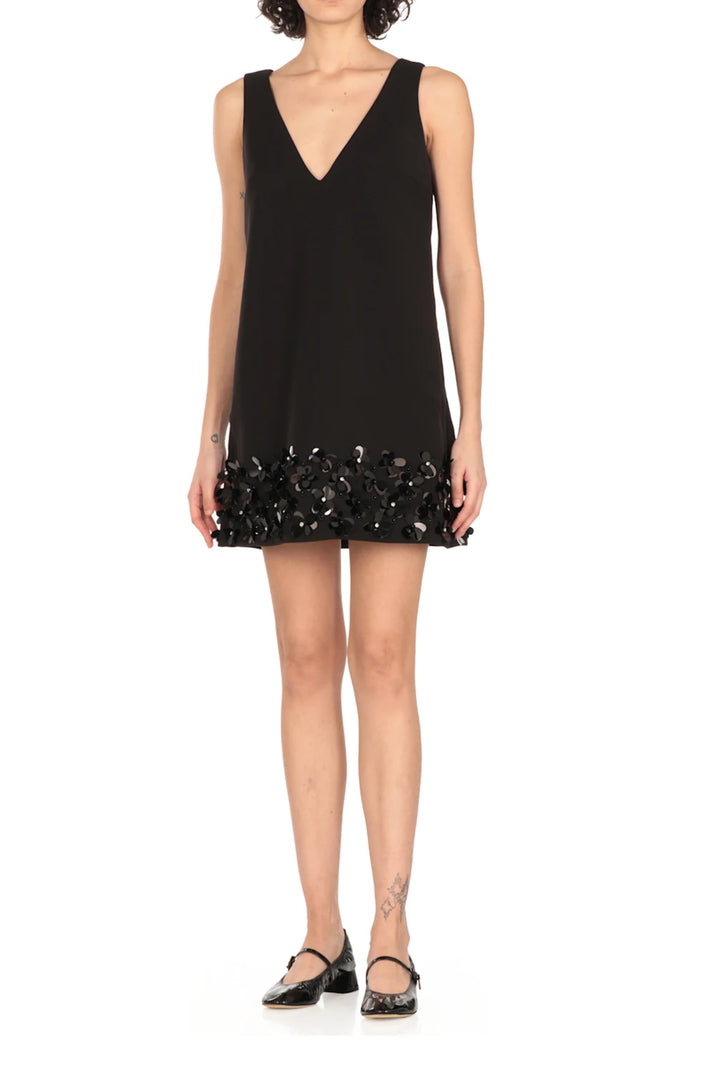 Crystal Petals Black Dress