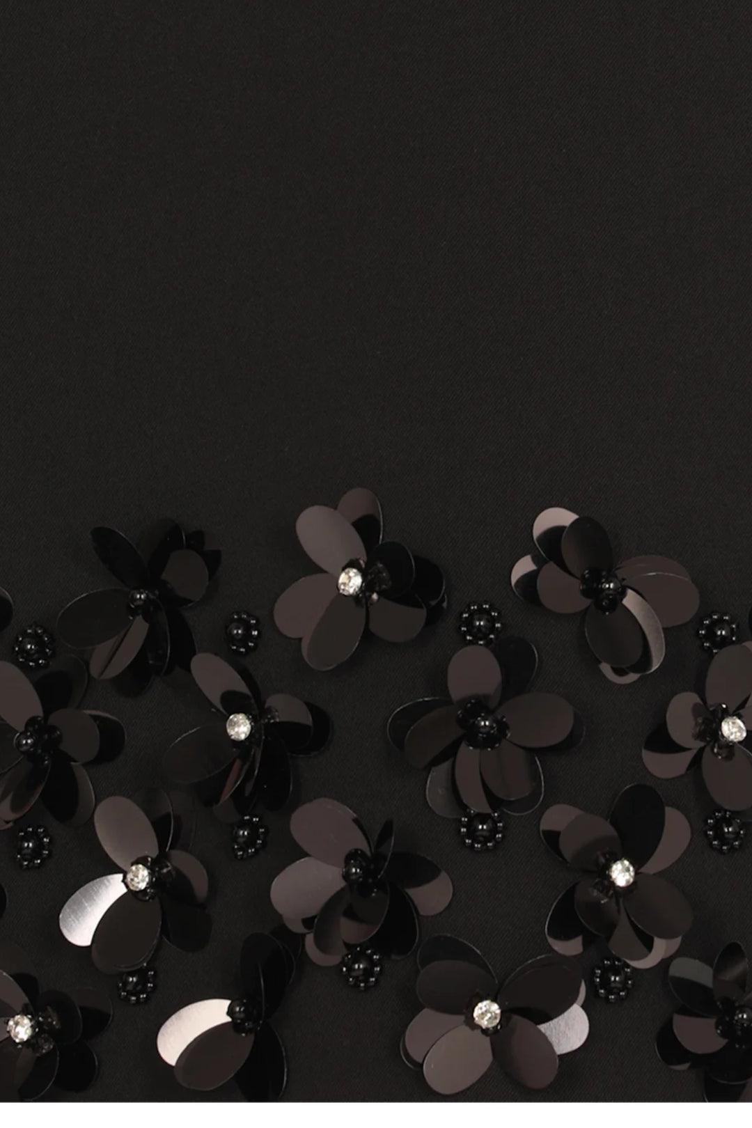 Crystal Petals Black Dress