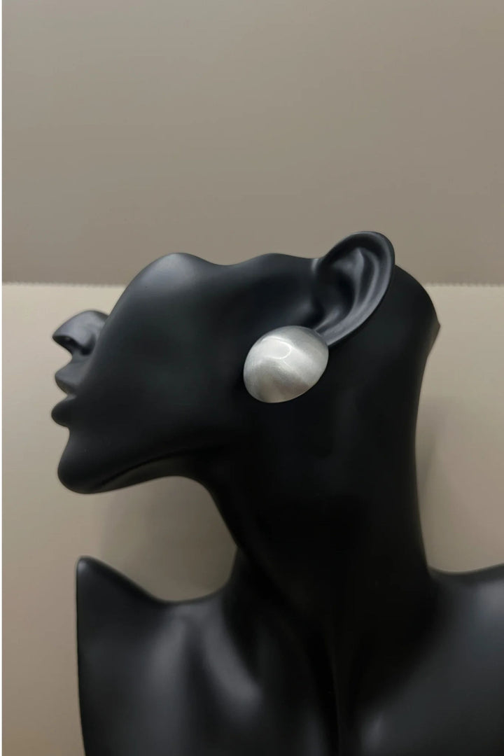 Matte Silver Stud Earrings