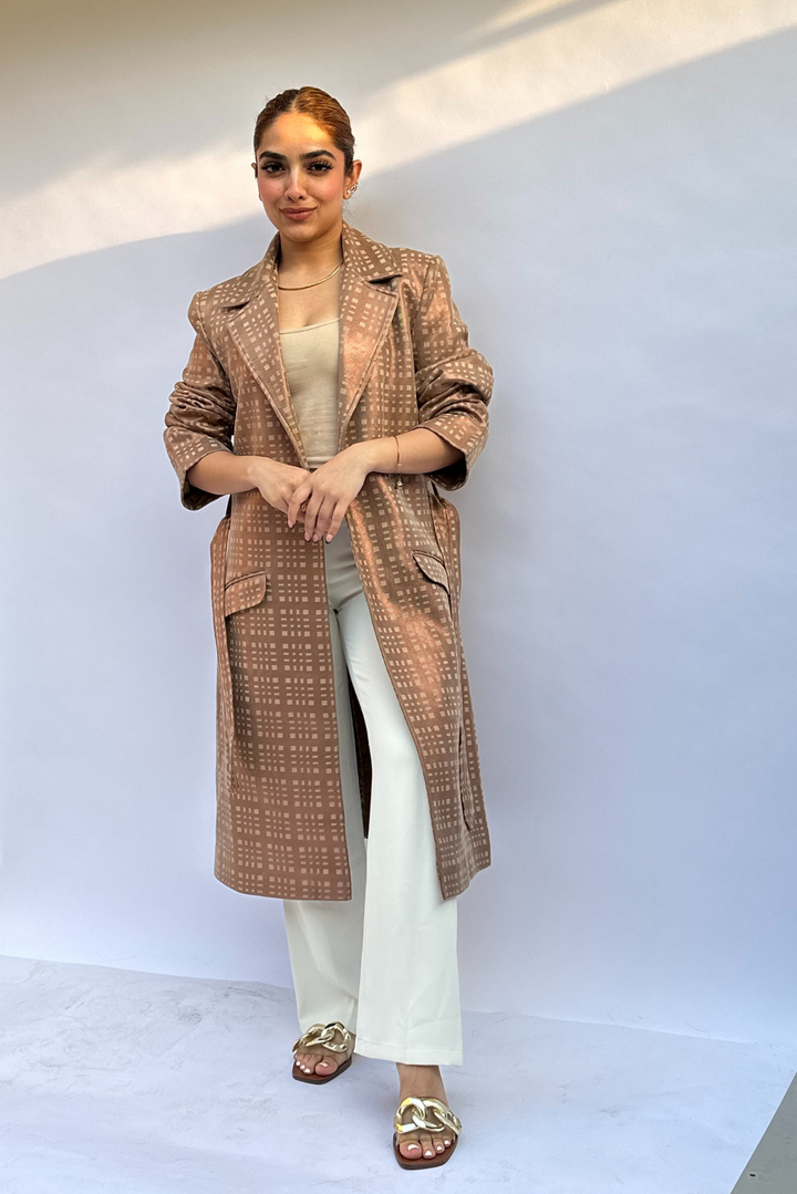 Shop stylish suede trench coat for cold weather