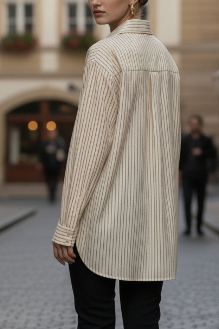 Butterscotch Embellished Striped Shirt