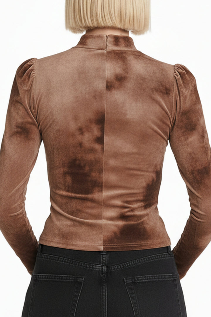 Brown Swirl Skin-Fit Top