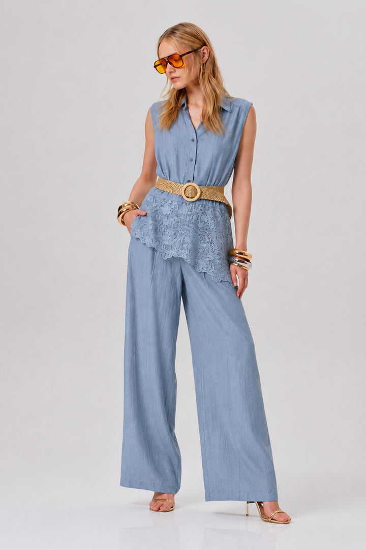 Seafoam Belted Lace Co-ord
