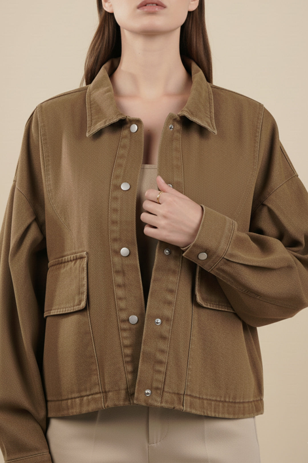 Downtown Oversized Crop Jacket