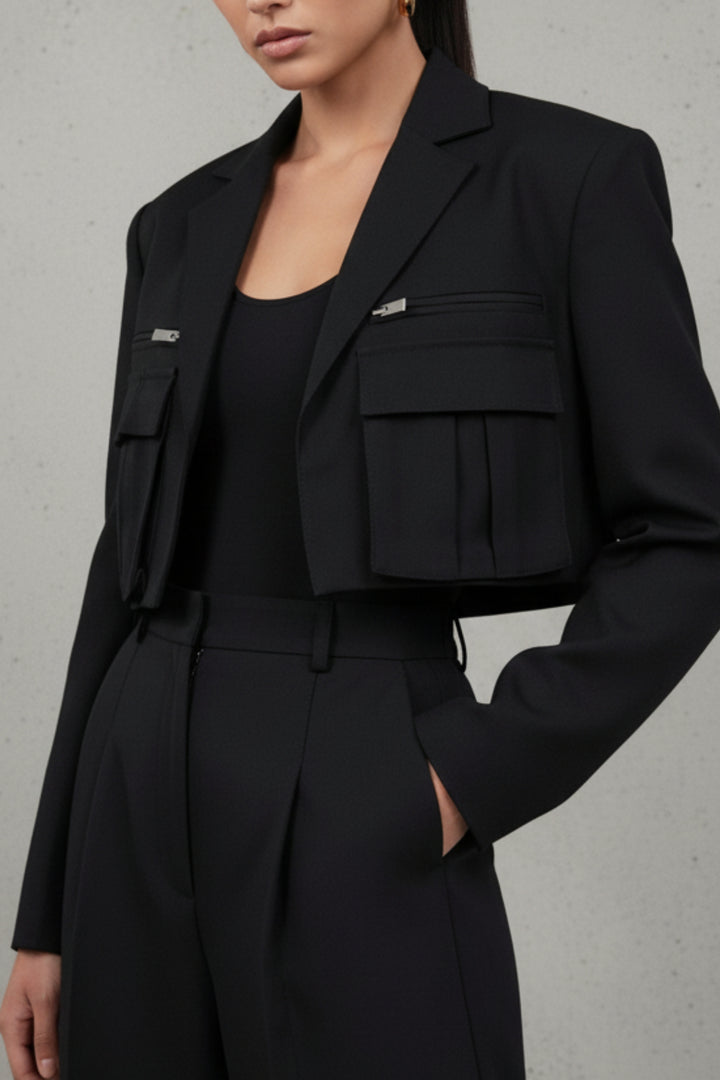 Carbon Street Swagger Cropped Blazer