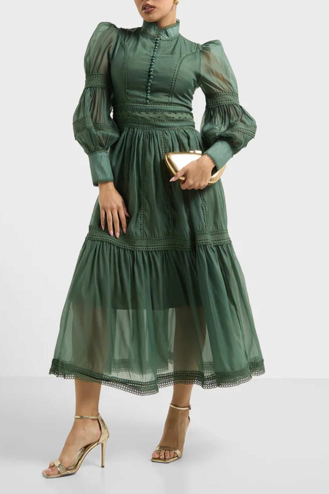 Wimbledon Green Cutwork Dress