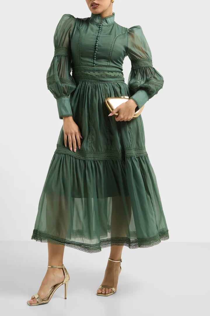 Wimbledon Green Cutwork Dress