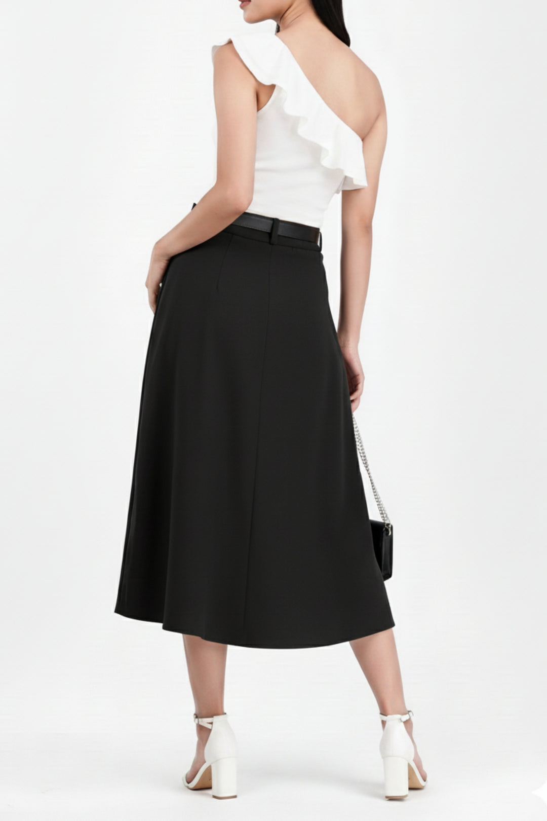 Midnight Suede Pleated Skirt