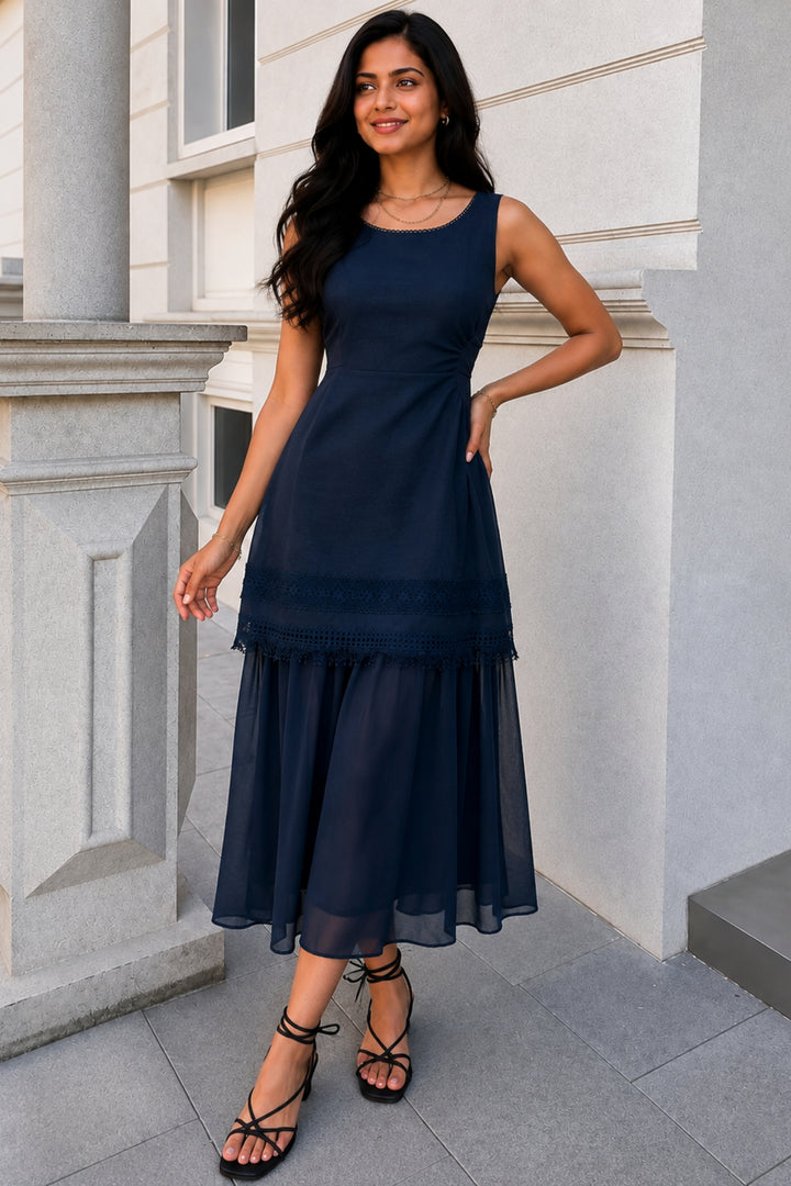Angelic Navy Blue Dress