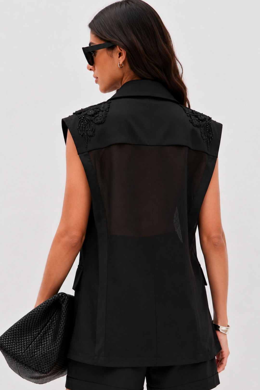 Noir Embellished Vest