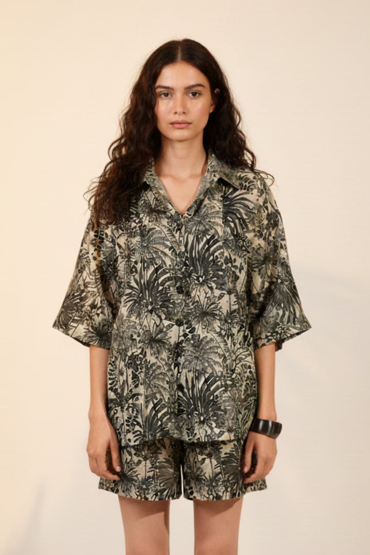 Tropical Blossom Linen Coord Set