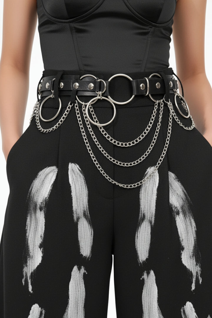 Brush Stroke Black Pants