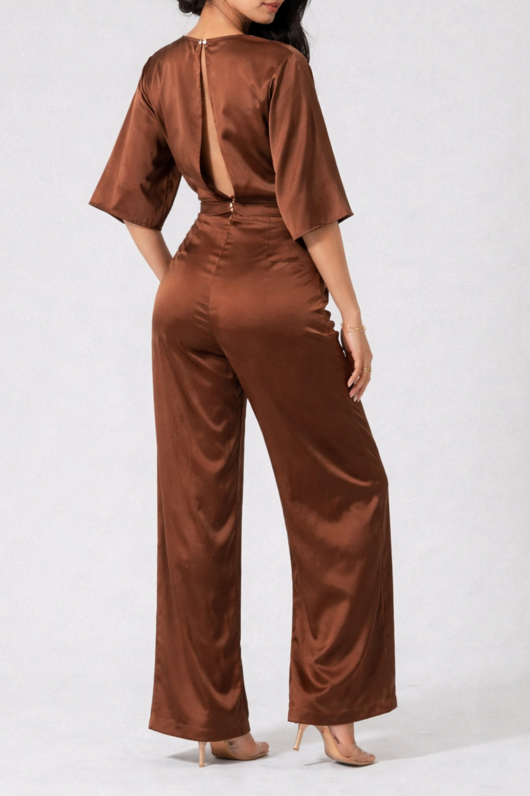 The Eve Jumpsuit In Walnut Brown