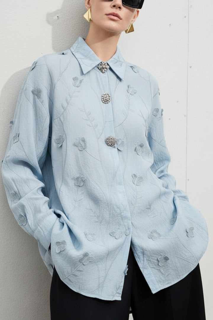 Fairy Blue Embroidered Shirt