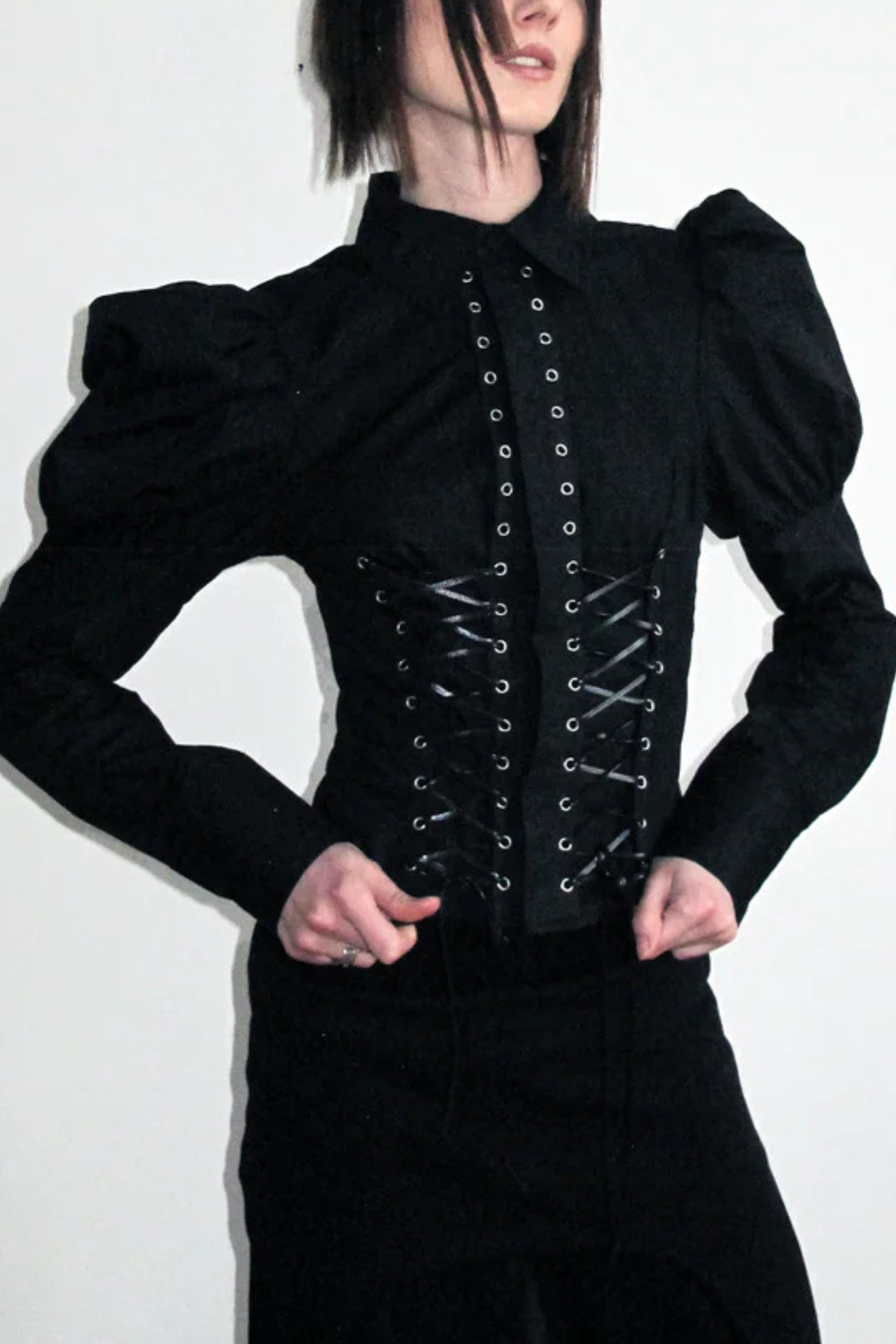 Grunge Black Tie-up Shirt