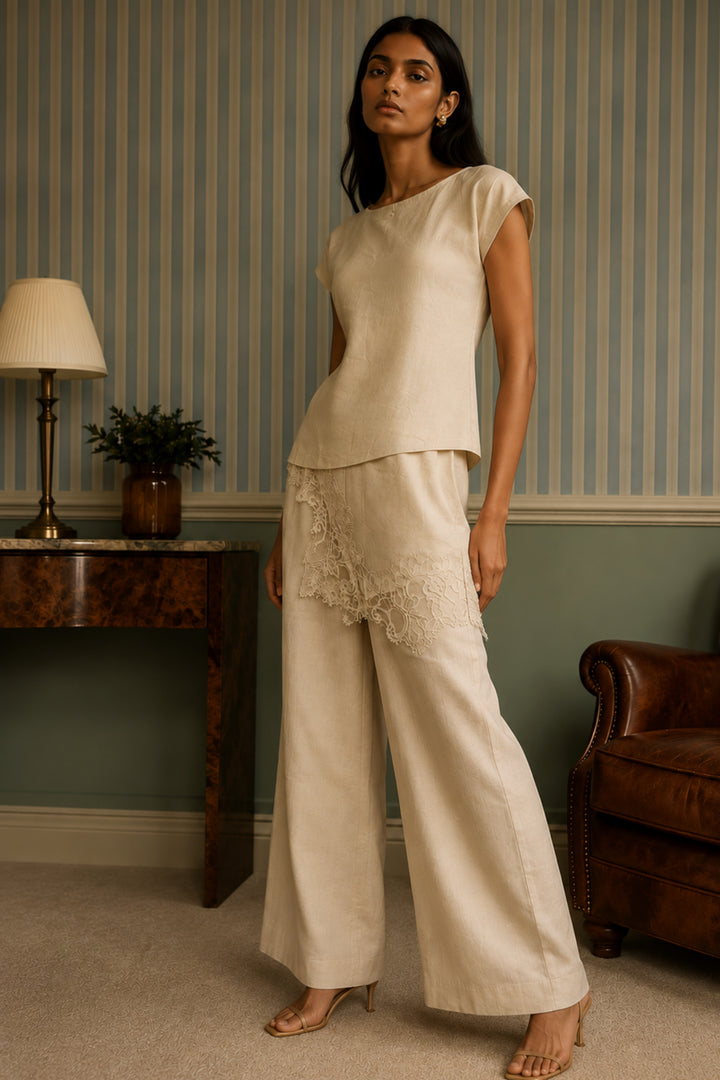Vanilla Linen Lace Co-ord