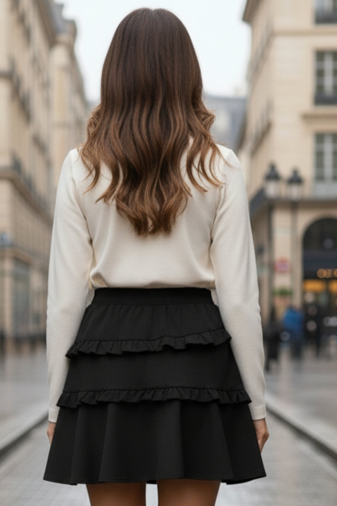 Black Multi-Tier Short Skirt