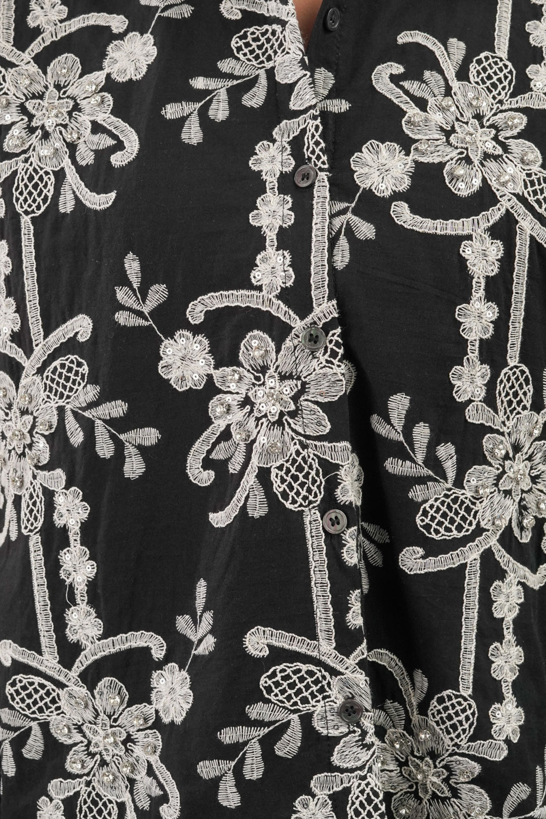 Royal Black Embellished Shirt