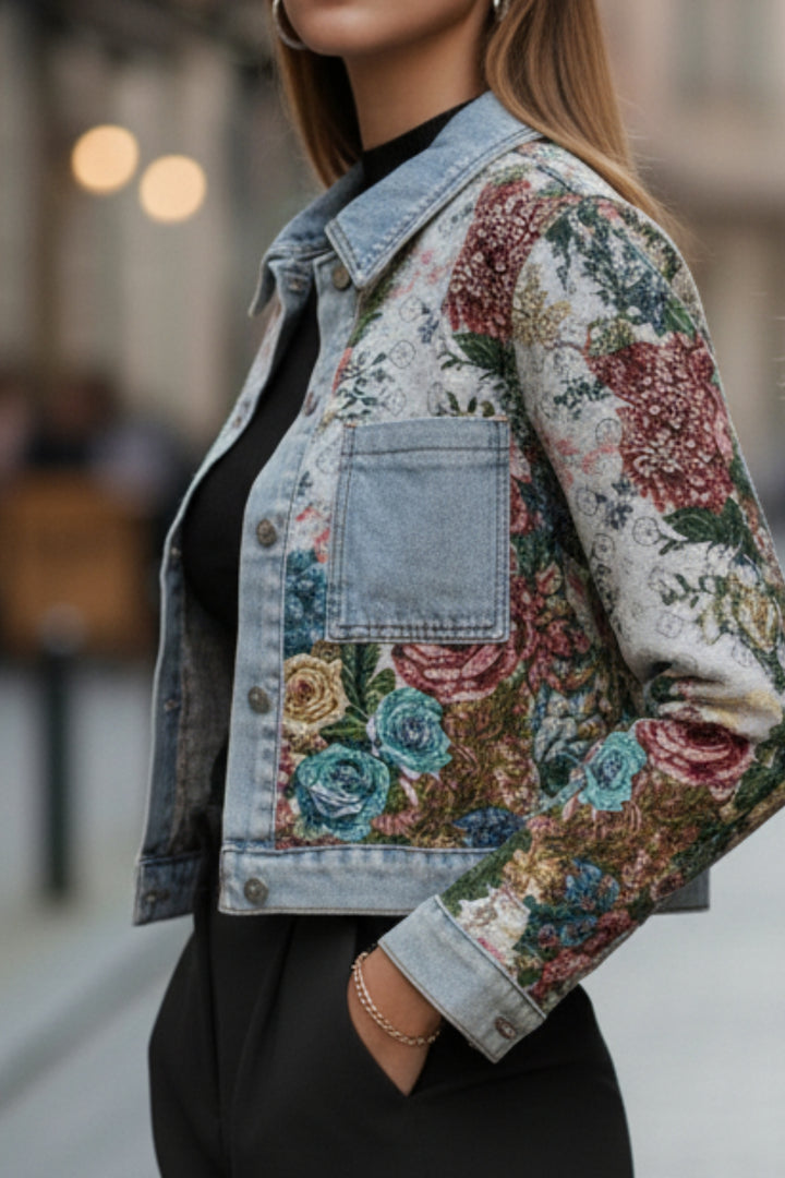 Floral Woven Breeze Denim Jacket