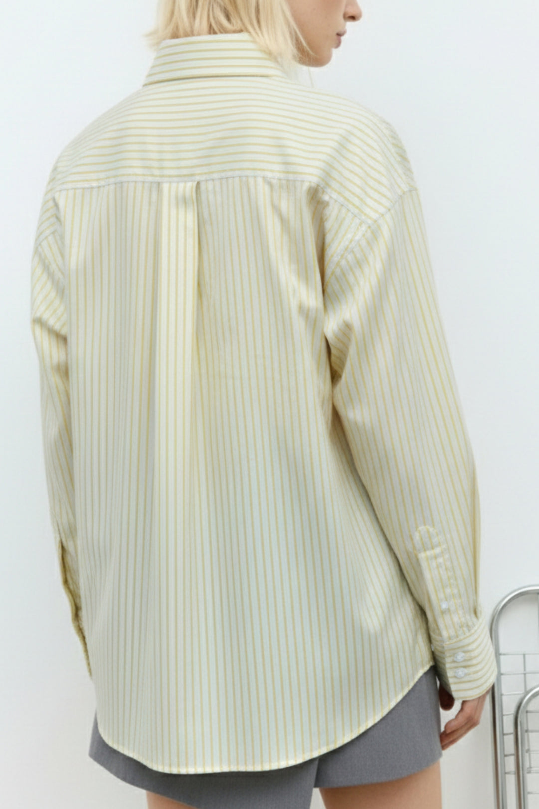 Lemon Pearl Bloom Striped Shirt