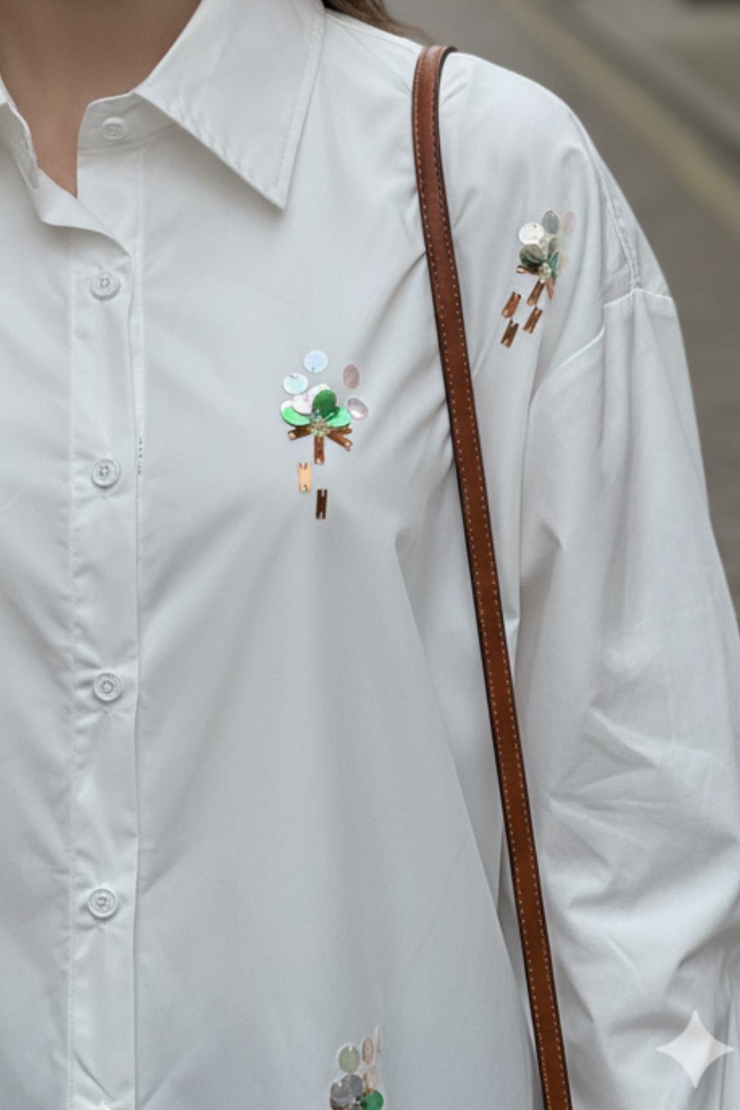 White Meadow Sequin Shirt