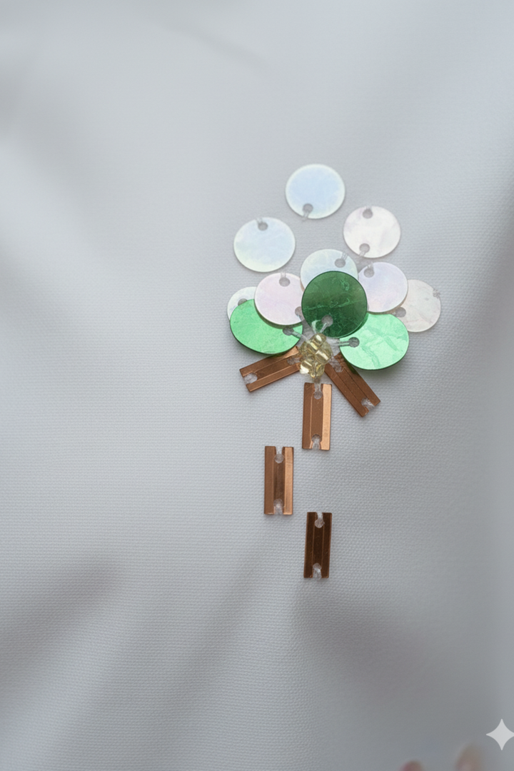 White Meadow Sequin Shirt