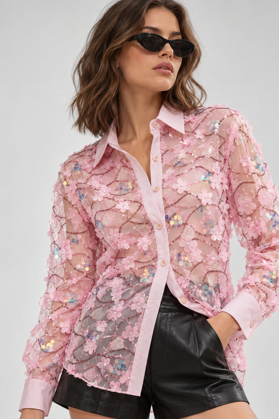 Blush Botanica Sheer Shirt