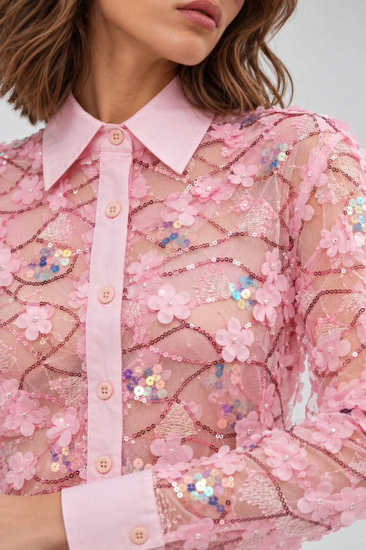 Blush Botanica Sheer Shirt