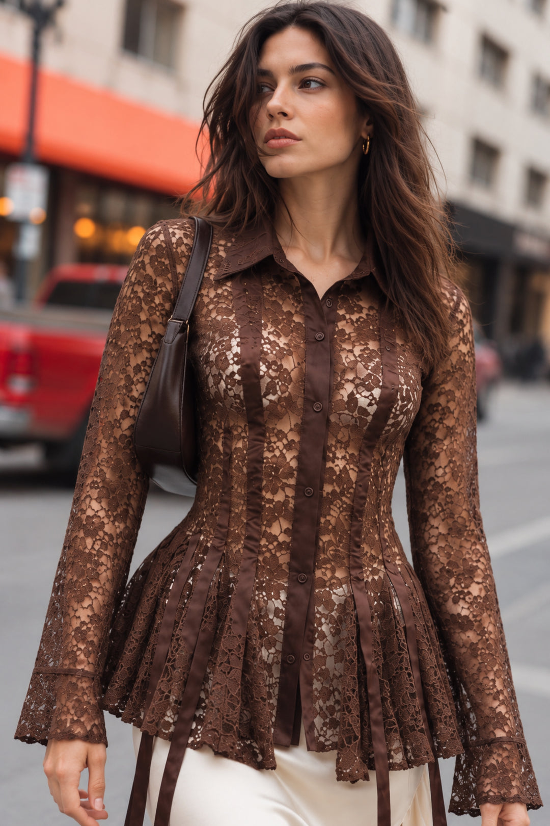 Mocha Belle Lace Shirt