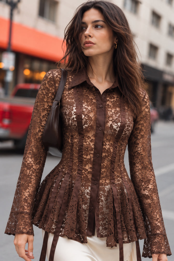Mocha Belle Lace Shirt