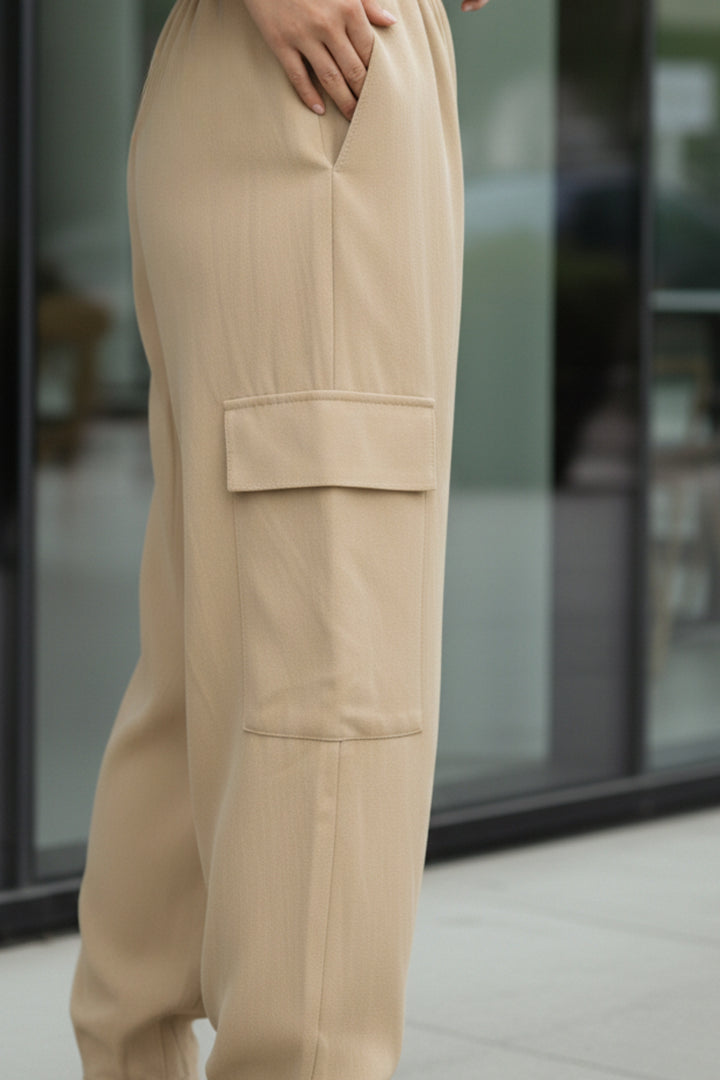 Creamy Yellow Balloon Cargo Pants