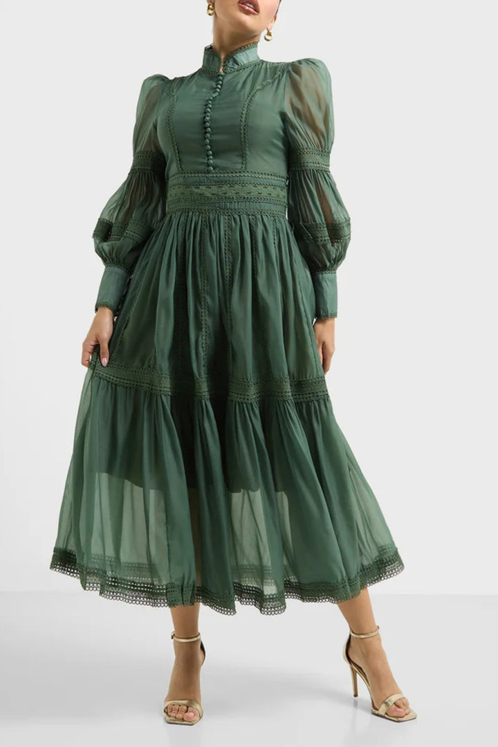 Wimbledon Green Cutwork Dress