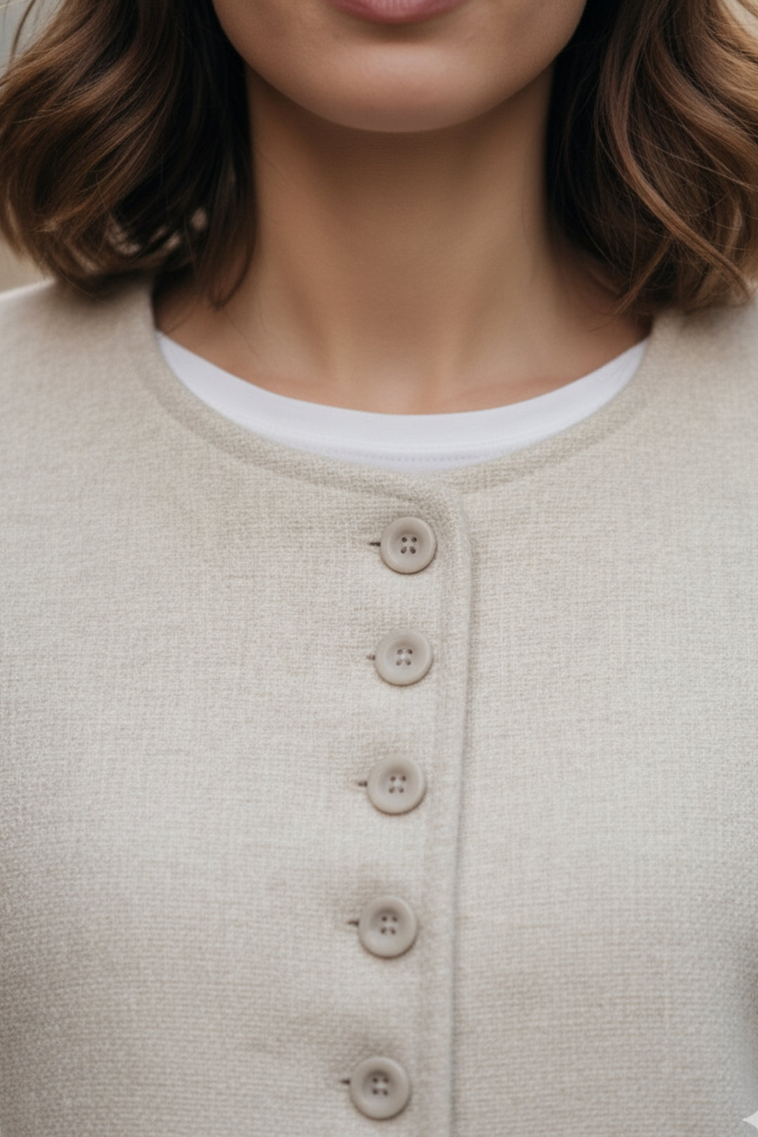 Soft Ivory Double-Sided Cashmere Blazer