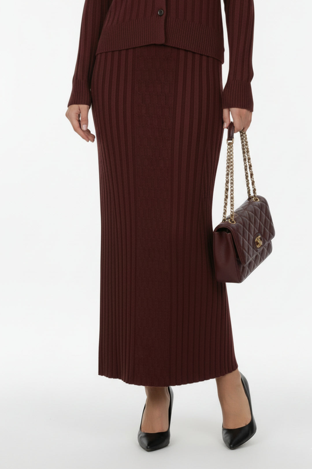 Burnt Maroon Button Down Co-ord Set